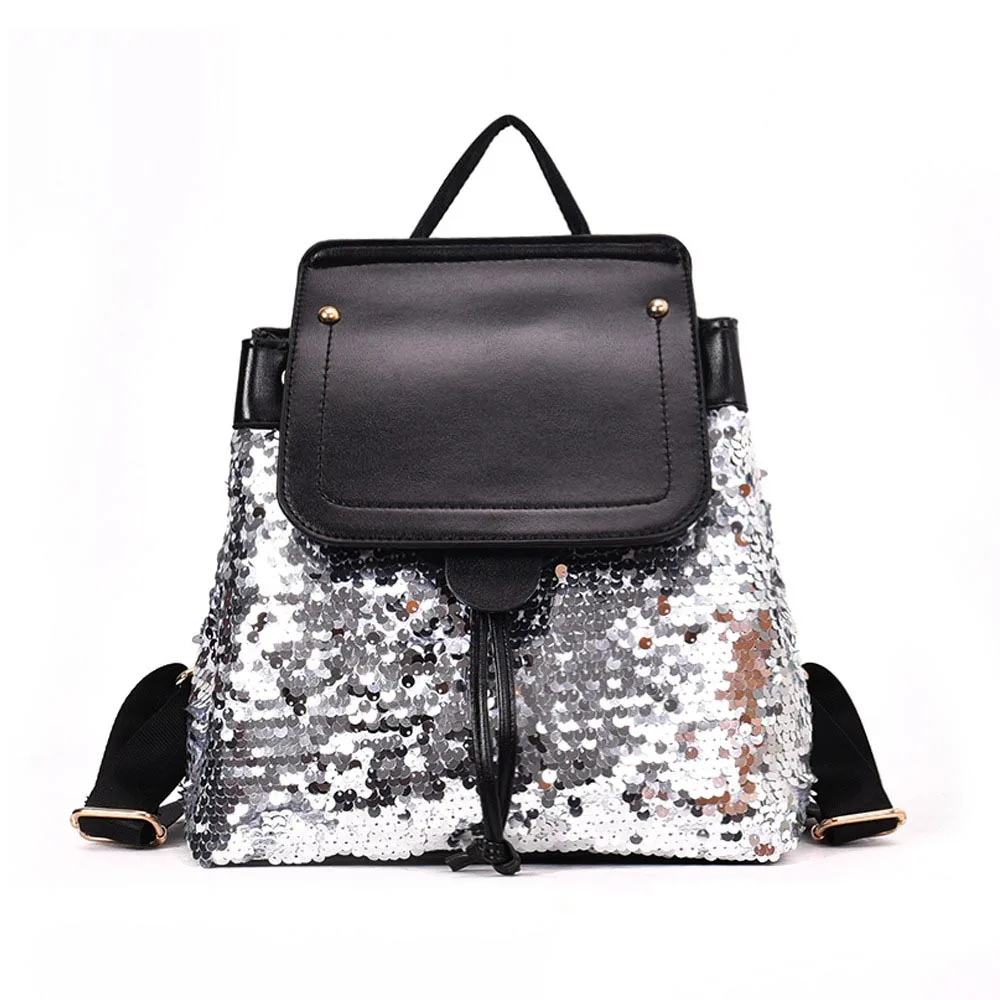 

Sequins Backpack New Teenage Girls Fashion Bling Rucksack Students School Bag with Pencil Case Clutch Mochilas
