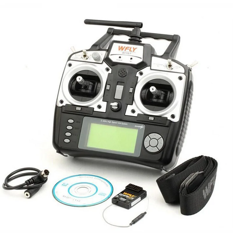 

2.4GHz Multi-language WFT07 Radio Transmitter&Receiver Remote Controller RC System LED Display Neck strap