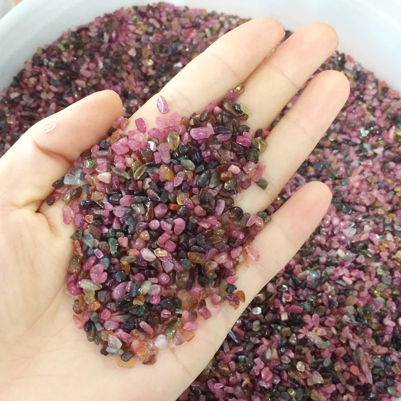 Натуральный гравий Rubellite разноцветный турмалиновый минеральный очищающий