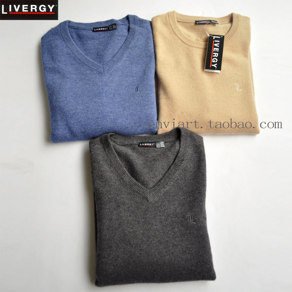Livergy Man Cashmere Sweater O-neck&v-neck Sweater Cream Grey Blue ...
