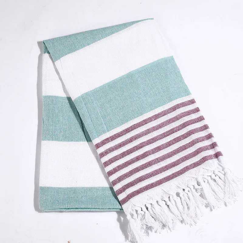 

Turkish Bath Towel with Tassel Soft Striped Adult Beach Towels Extra Large Travel Camping Shawl Sunscreen Tapestry 100x180cm