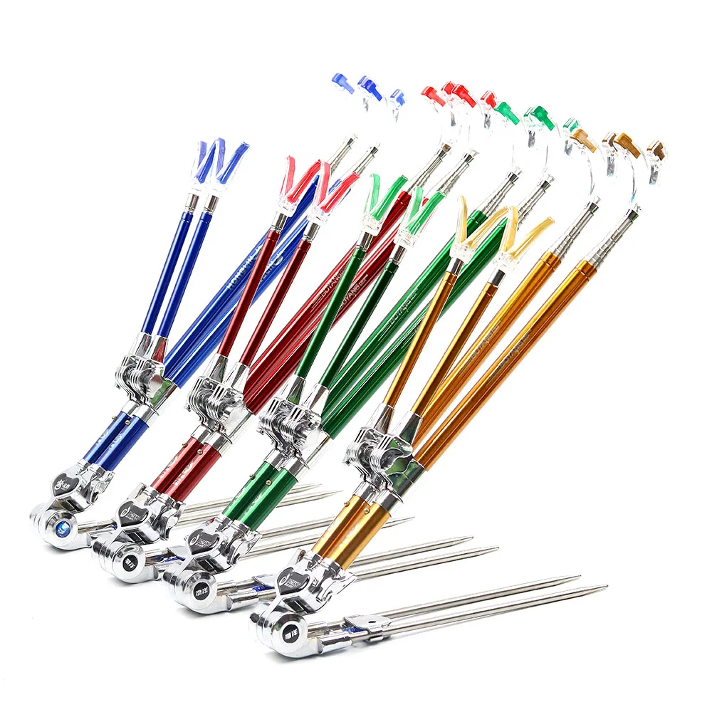 Two heads 1.7-2.1M Telescopic fishing Rod Holder Outdoor fold Adjustable Bracket made Stainless Steel Fishing Tackle