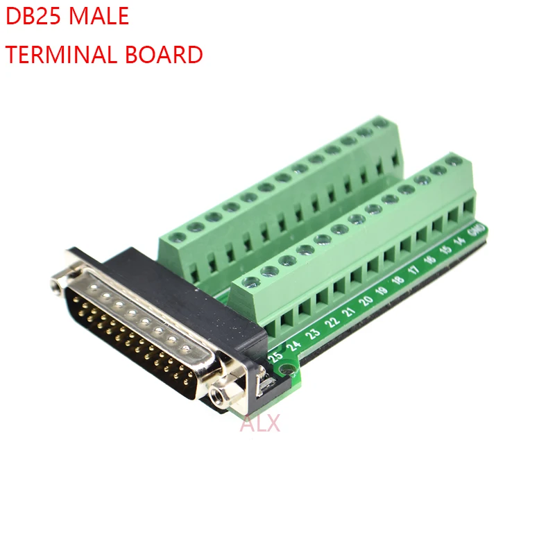 

1PCS DB25 25PIN 2 ROW male connector to terminal adapter D-SUB RS232 TO RS485 converter 25 pin plug terminal board Signal Module