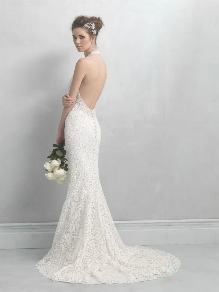 

Vestidos De Noivas 2016 Sexy Mermaid Wedding Dress Lace Halter Vintage Wedding Gowns Vestido De Casamento Robe De Mariage