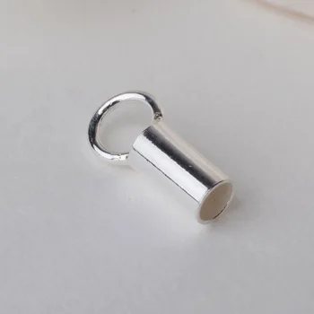 

solid 925 sterling silver crimp tube bead with loop,silver jewelry diy findings/components ,1 piece