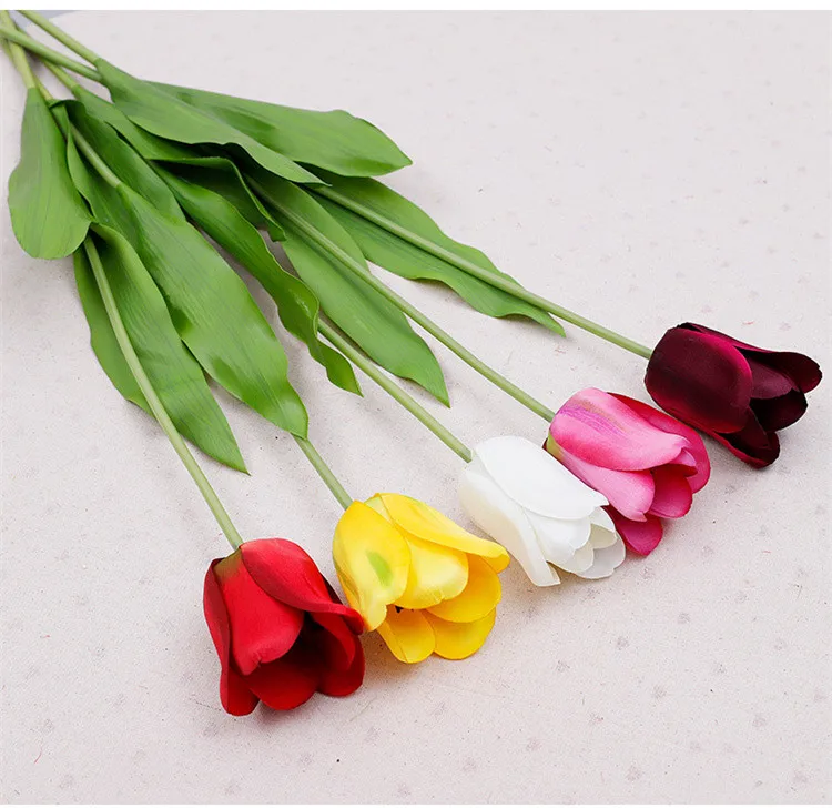 12 шт. красивые настоящие на ощупь цветы Шелковые тюльпаны искусственный букет поддельный цветок Свадебный букет декоративные цветы для свадьбы
