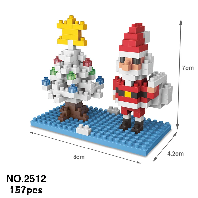 

2019 new Weagle building block toys mini cake model DIY Mini Building Diamond Blocks Toy Santa Claus Birthday Cake brick
