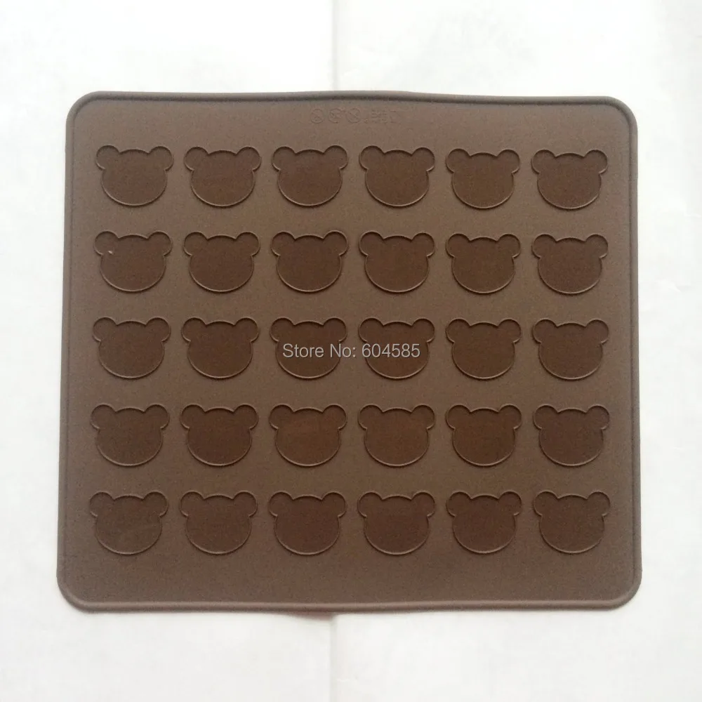 

30 cavity animal TEDDY BEAR Macaron Macaroon NonStick Silicone Mat