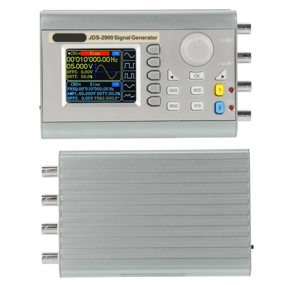 JDS2900 портативный двухканальный DDS генератор сигналов счетчик цифровой контроль синусоидальной частоты двухканальный AC100-240V