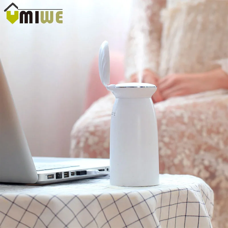

Portable USB Shell Humidifier Sprayer with Makeup Mirror Cans Mute Air Ultrasonic Humidifier Purifier for Home Office Car Room