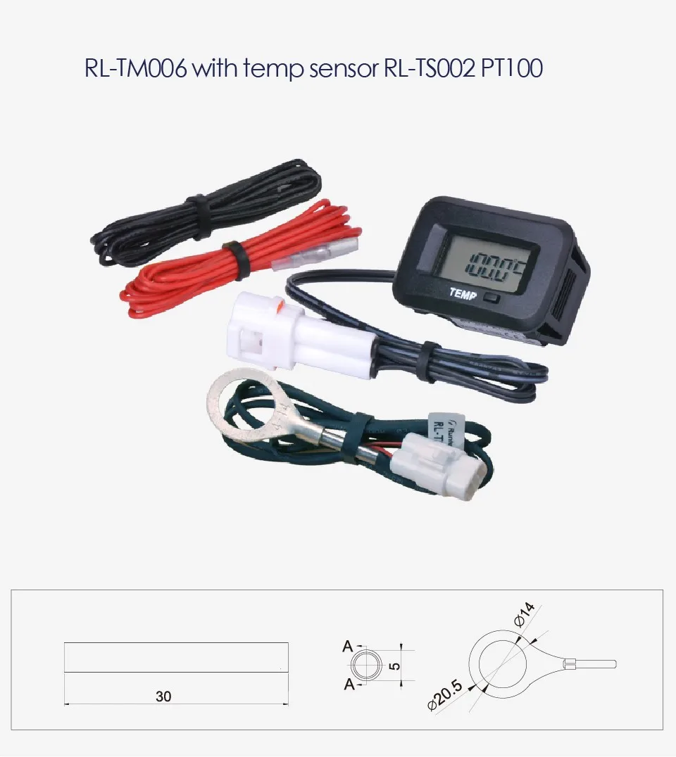 RL-TM006 с RL-TS002 PT100-20-+ 250 градусов Цельсия цифровой датчик температуры воды и масла термометр измеритель температуры