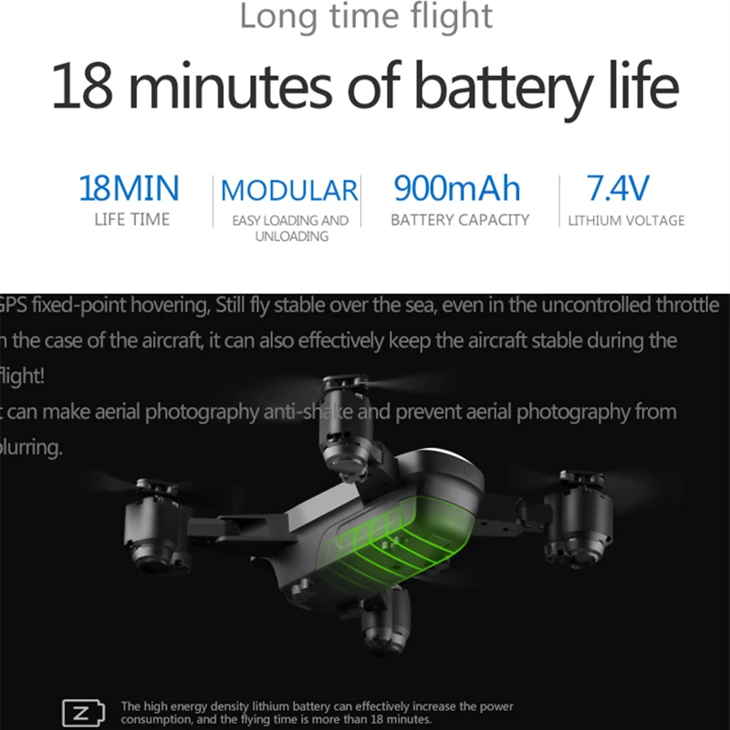 SMRC S20 Дрон GPS Folow Me Дроны с камерой HD 1080P WiFi FPV Квадрокоптер RC Вертолет VS CG033 F11 XS812 H117s