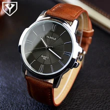 YAZOLE Montre Hommes Top Marque De Luxe Célèbre Quartz Montre-Bracelet des Hommes Horloge En Cuir Montre-Bracelet D’affaires Relogio Masculino