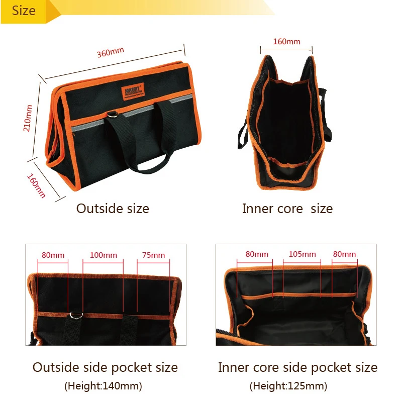 Electrician Tools Bag Bolsa Ferramenta Waterproof Oxford Cloth Tool Pouch For Electricians Work Bag Electrician Tools Bag Bolsa Ferramenta Waterproof Oxford Cloth Tool Pouch For Electricians Work Bag