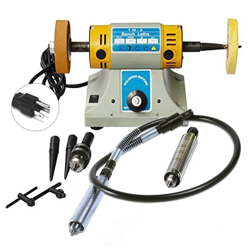 350W Multi Mini Electric Grinder Polishing Machine Kit Adjustable Speed Buffing Tool Jewelry Dental  Motor Lathe Bench Polisher (1)