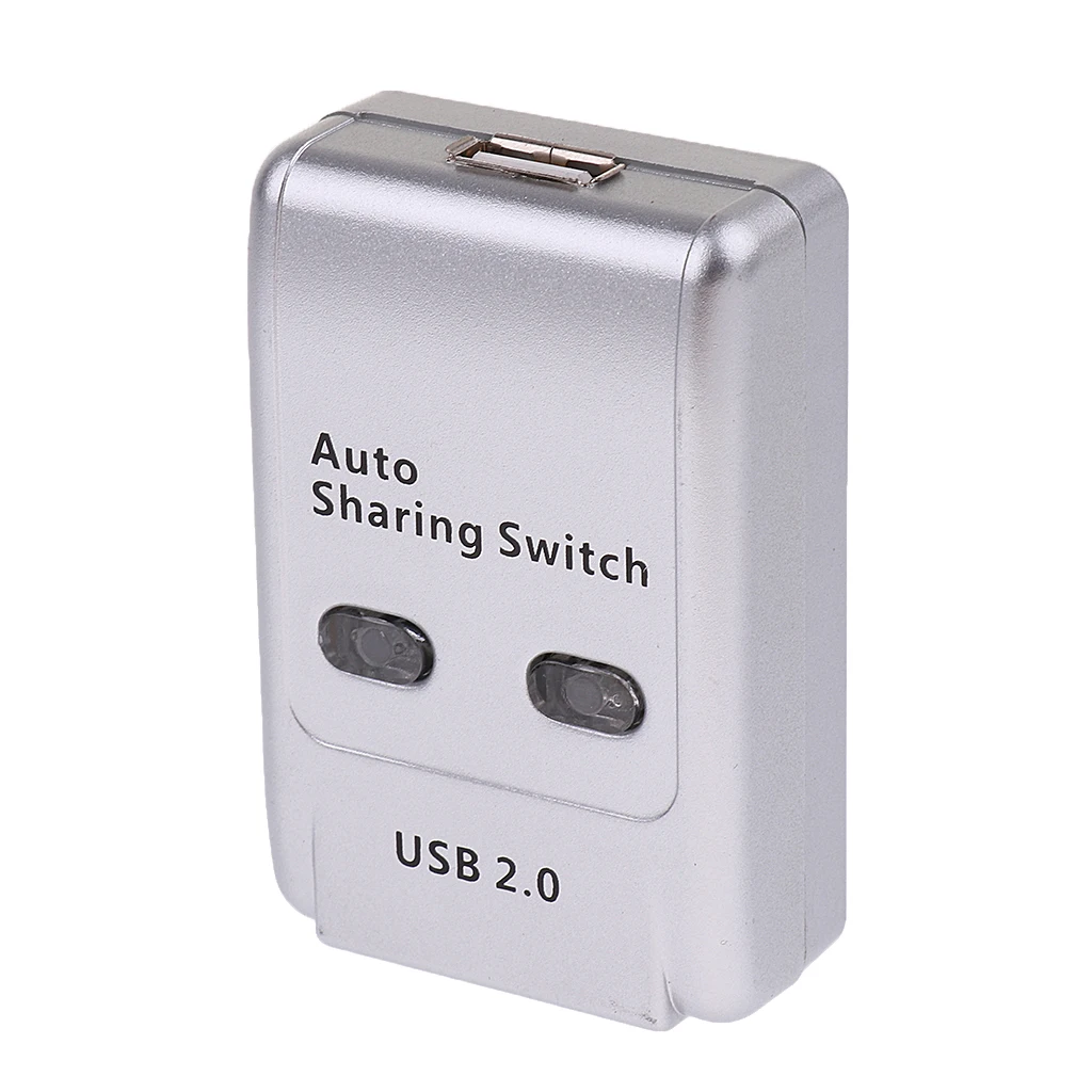 2 порта USB 2,0 автоматический распределительный Переключатель концентратор селектор переключатель для принтера/сканера