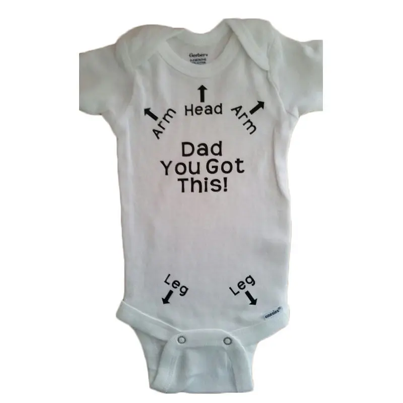 

2017 new hot short sleeve o-neck summer bulk Dad You Got This! USA Newborn Baby Girl Boy Clothes Romper Jumpsuit 6-18M