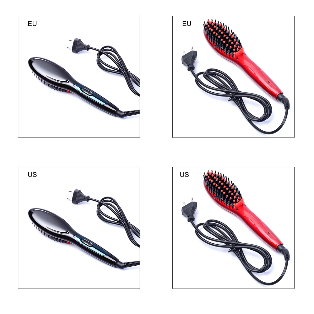 2 цвета портативная электрическая щетка для волос быстрый выпрямитель расческа