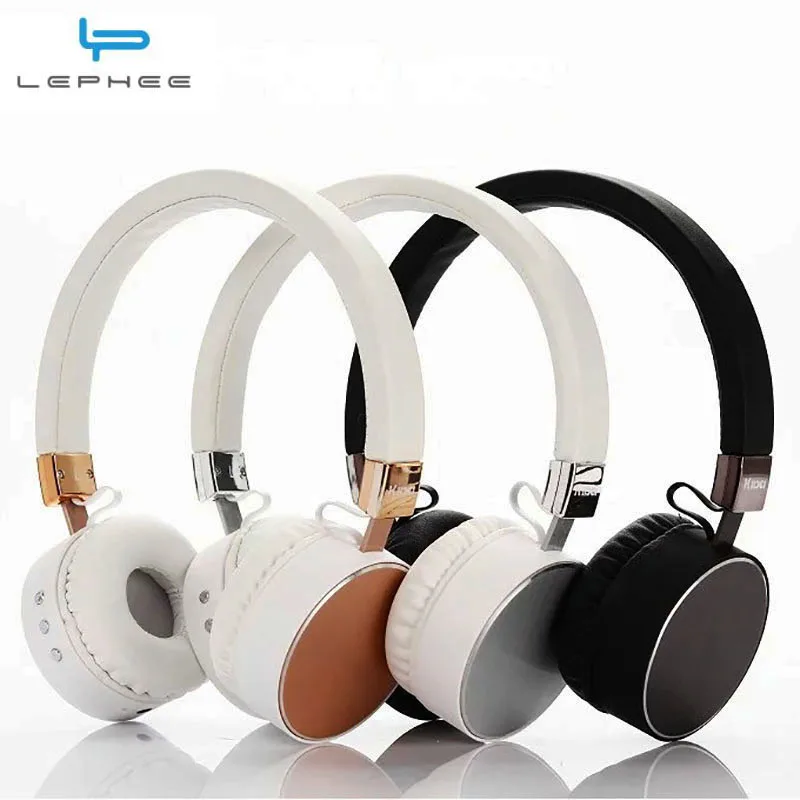 LEPHEE KD B08 Bluetooth Headphones Stereo Leather Headset For Iphone