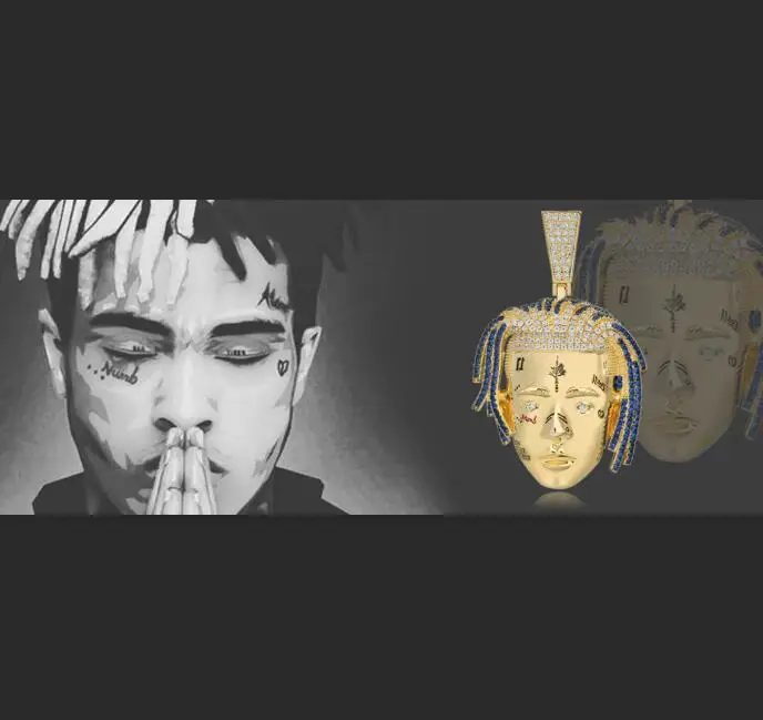 Модная цепочка с кубическим цирконием, золотое ожерелье с подвеской XXXTentacion, ювелирные изделия в стиле хип-хоп, массивное ожерелье для мужчин и женщин, подарки