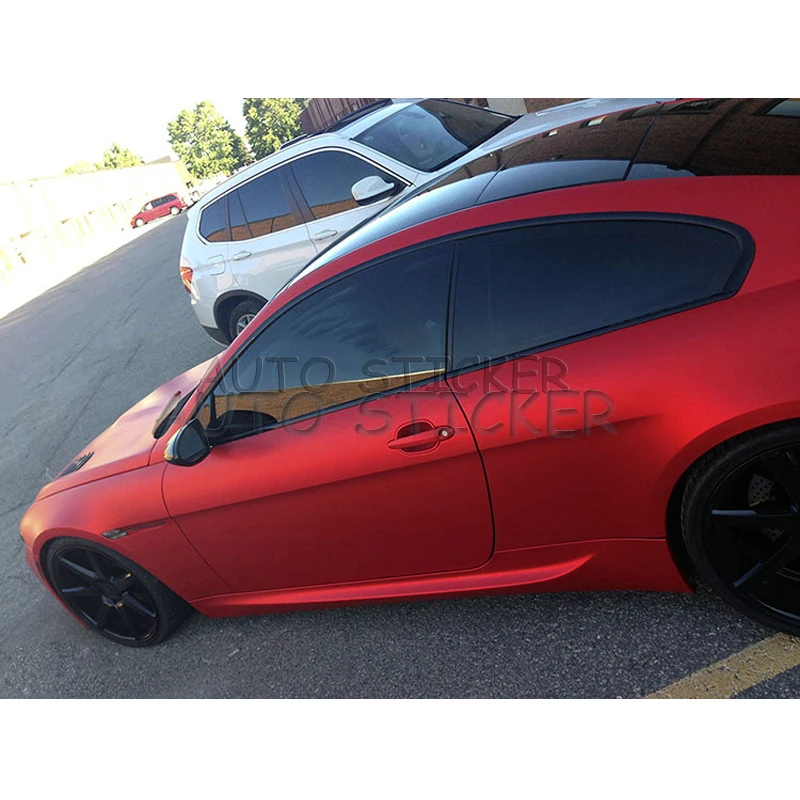 matte metallic chrome red