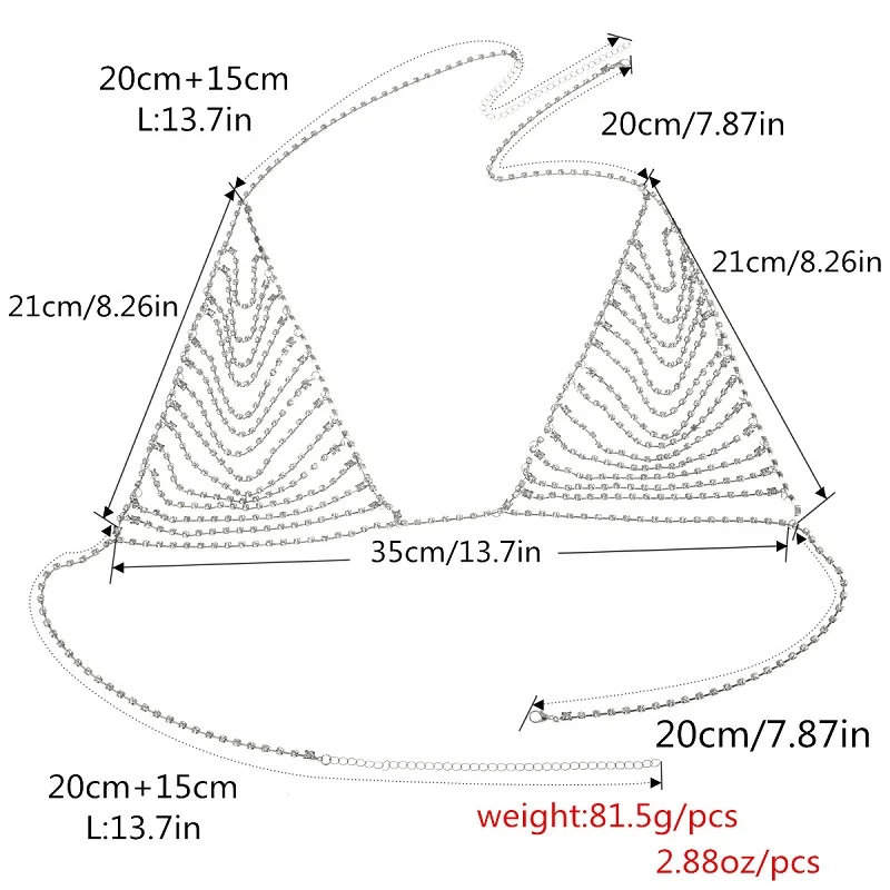 Стильные женские блестящие Кристальные стразы, сетчатый бюстгальтер для тела, бикини, костюм, сексуальное очарование, женские прозрачные трусики, грудь, цепь, ювелирное изделие