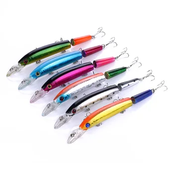 

100pcs 14.5CM15G 4#japan hook plastic Jointed Minnow Fishing lures lobster hard fishing baits pike bass pesca fishing tackles