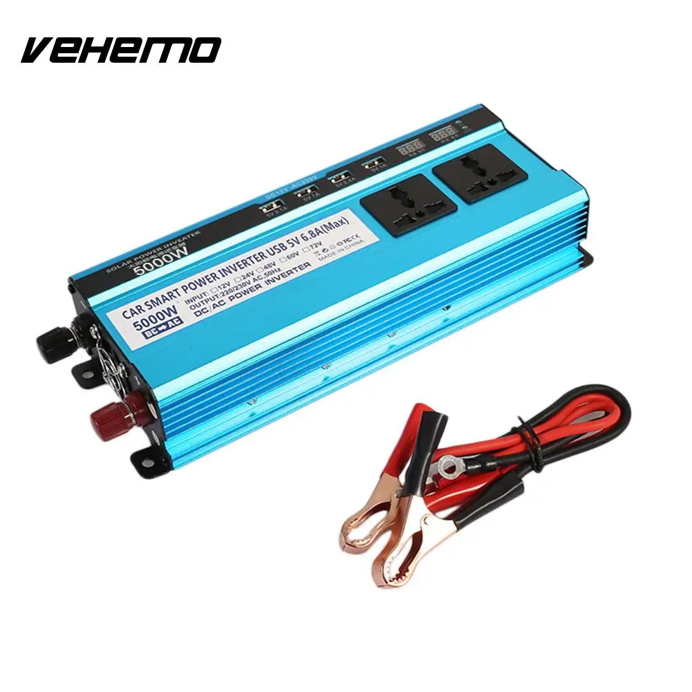 

Vehemo 5000W with Digital Display Converter Charger Solar Power Inverter Portable Car Inverter Vehicle High Performance