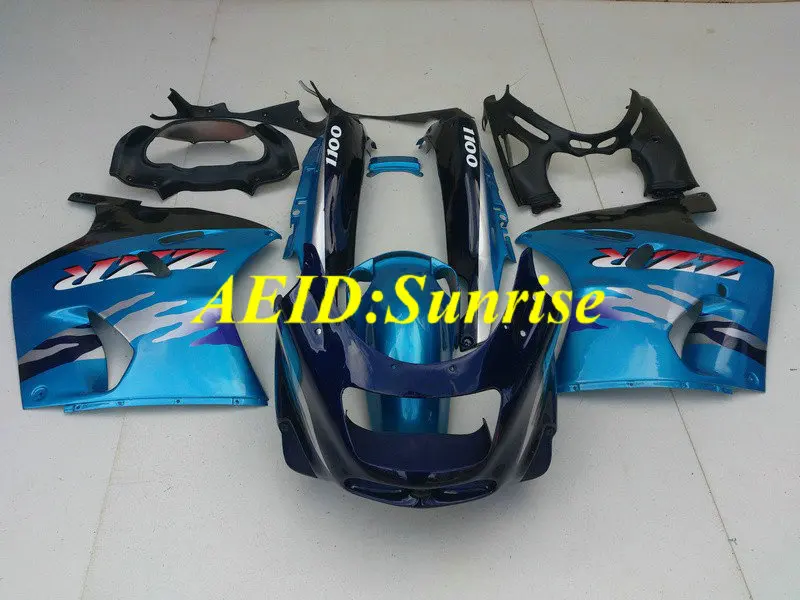 

Custom blue black Fairing kit for KAWASAKI Ninja ZZR1100 93 99 01 02 03 ZZR1100 ZX11 1993 2001 2003 ABS Fairings set+7gifts KB07