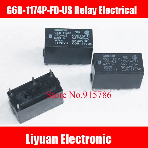 

5pcs G6B-1174P-FD-US Relay Electrical / 24VDC 5A250VAC intermediate relay terminal