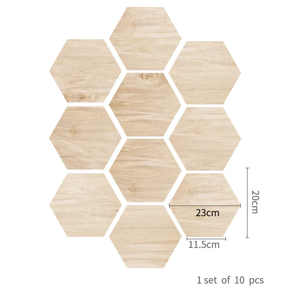 20*23 см напольная наклейка 10 шт. Шестигранная плитка наклейка ПВХ Наклейка на стену самоклеящаяся напольная наклейка украшение дома - Цвет: Assorted Color