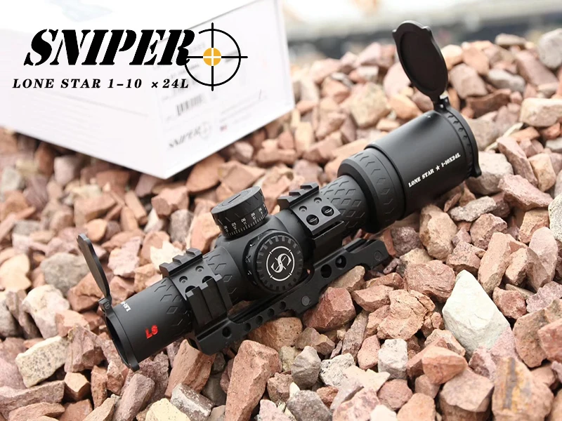 SNIPER LN 1-10x24 L Riflescope тактический прицел для винтовки стекло травленая сетка охотничья Оптика прицел Красная точка 20 мм Крепления охотничий прицел