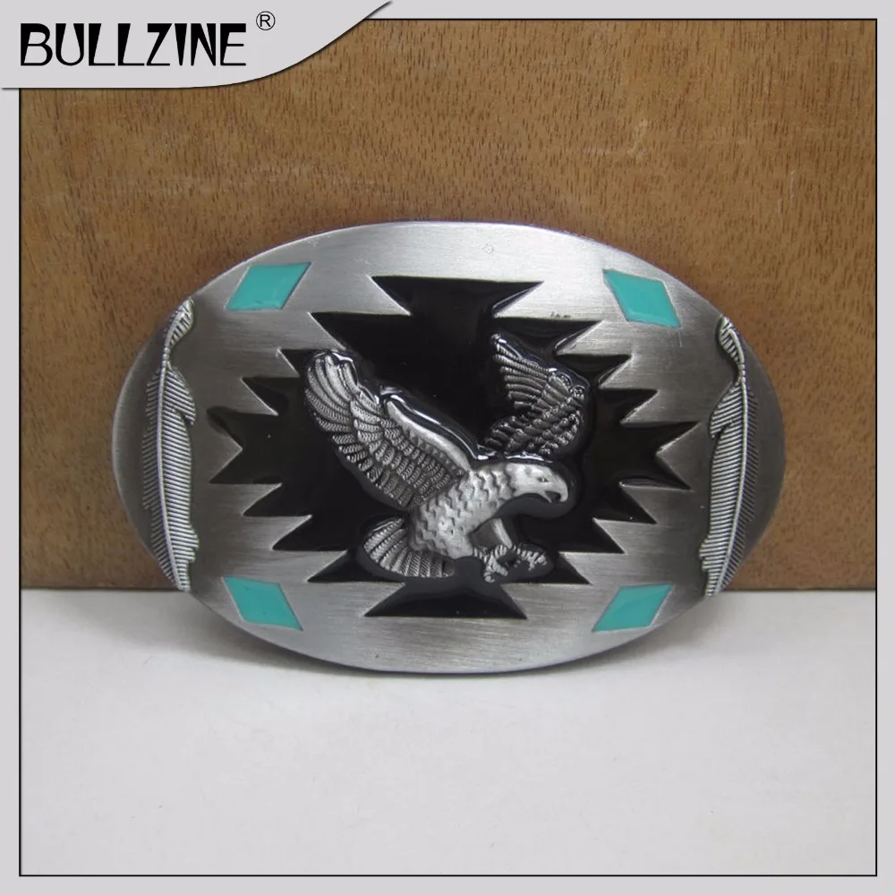 

The Bullzine Eagle belt buckle with pewter finish FP-03363 with continous stock suitable for 4cm width belt