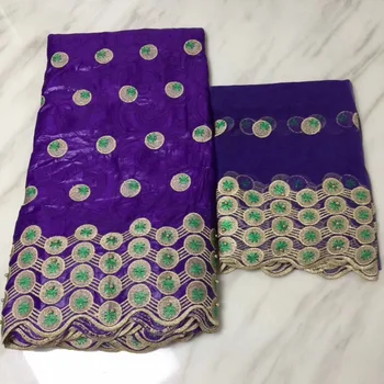 

New 5 Yards Hand Make Bazin Riche Lace Fabric In Purple Color Nigerian Ankara Unique Pattern Basin Women Or Men Garment Material