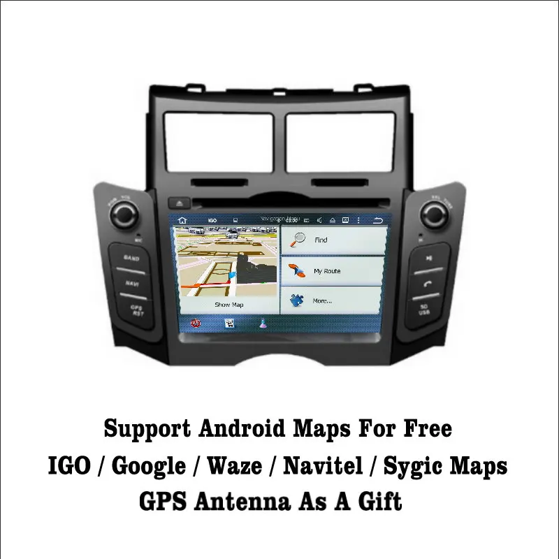 Excellent Liislee Android 7.1 2G RAM For Toyota Yaris 2005~2011 Car Radio Audio Video Multimedia DVD Player WIFI DVR GPS Navi Navigation 3