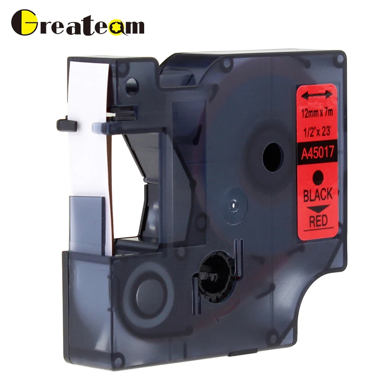 Greateam 1pcs 45017 Compatible Dymo D1 S0720570 Label Tape Black on Red for Manager 160 280 420P | Компьютеры и офис