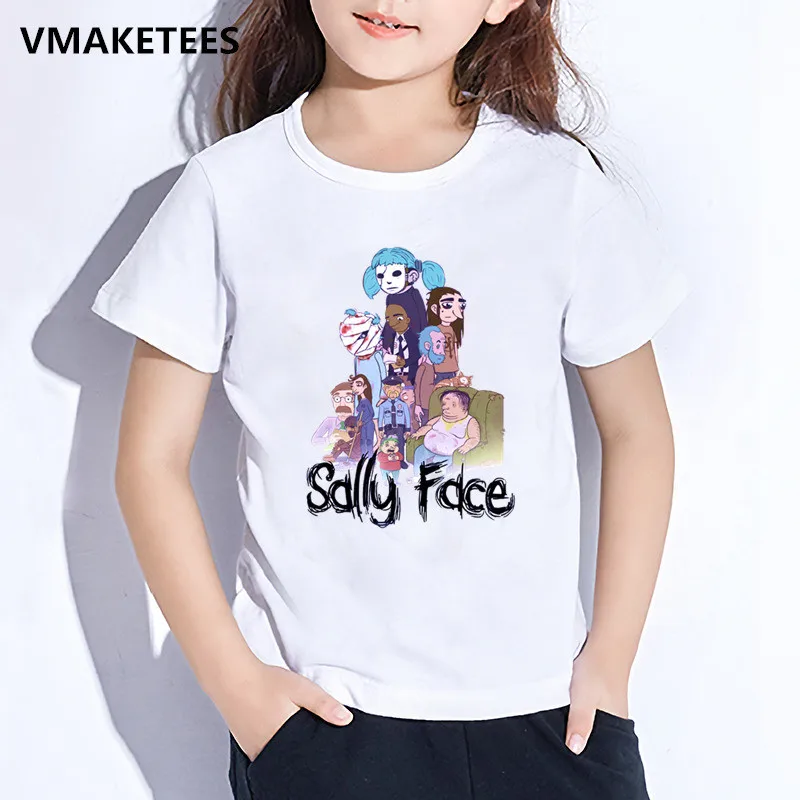 Детская летняя футболка с короткими рукавами для мальчиков и девочек детская футболка с принтом персонажа игры Салли забавная повседневная одежда для малышей HKP5275