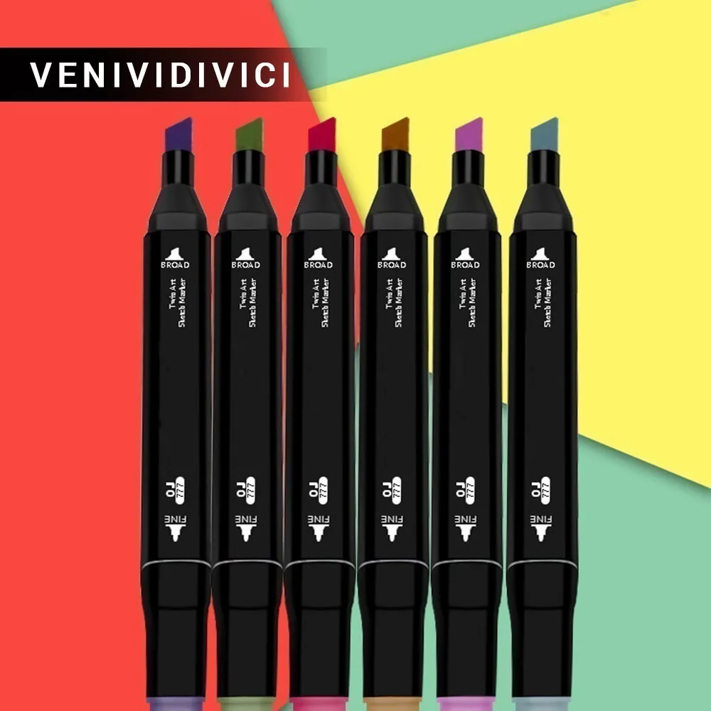 

Hot LSH Three generations of pen set double head alcohol oily 60 and 80 color marker NEW