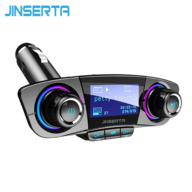 jinserta fm transmitter aux modulator bluetooth handsfree car kit