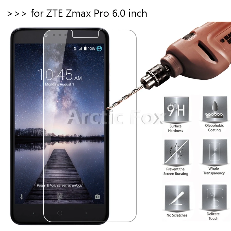 2 шт./лот закаленное Стекло для zte Zmax Pro 6 0 дюйма Экран протектор Защитная пленка
