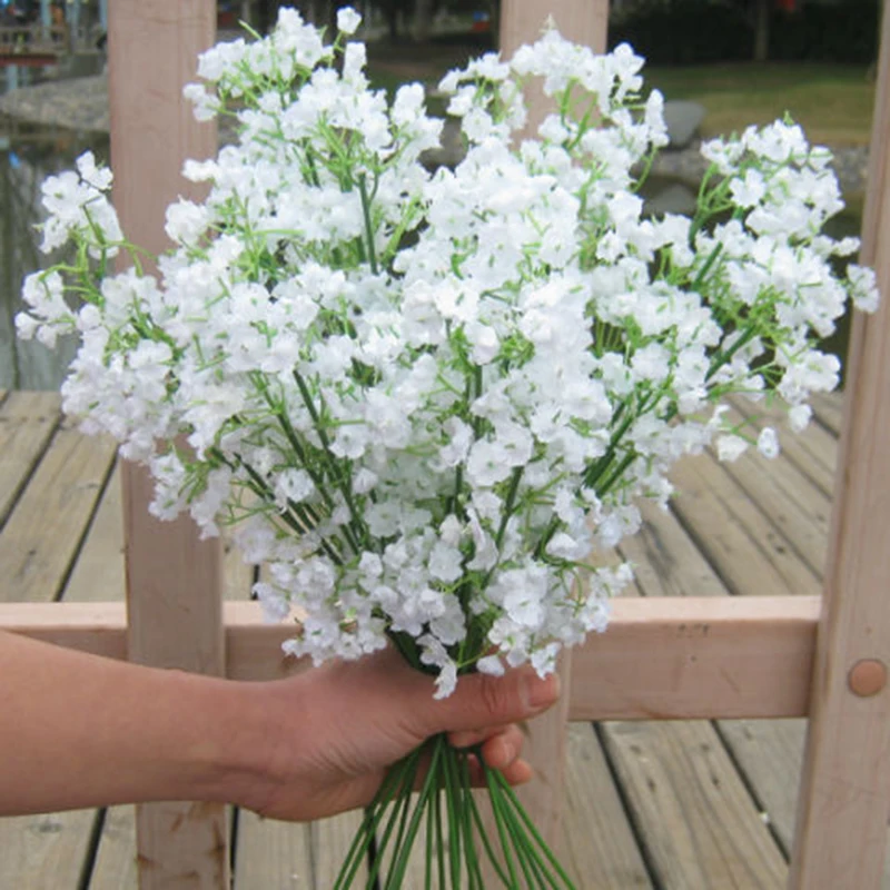 

1 PC White Babies Breath Flowers Artificial Fake Gypsophila DIY Floral Bouquets Arrangement Wedding Home Decor