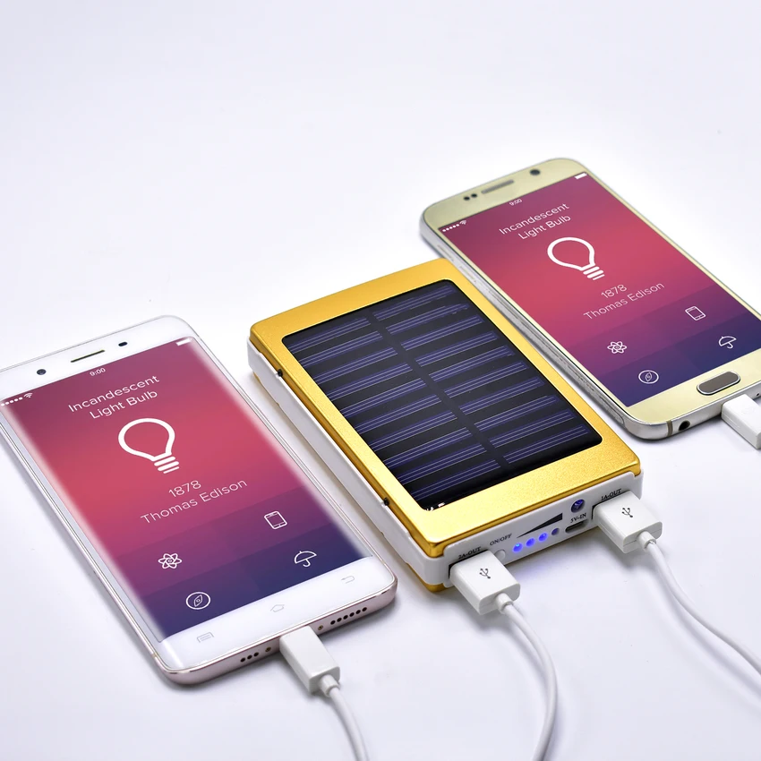 Power Bank 20000 мАч Солнечное зарядное устройство Внешнее для аккумулятора с 20 шт.