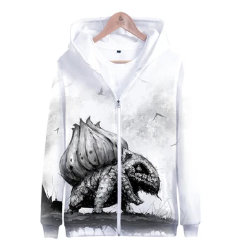 

3D terror pokemon Printed Zipper Hoodies Women/Men harajuku Long Sleeve zipper Hooded 2019 Hot Sale Streetwear zipper Clothes