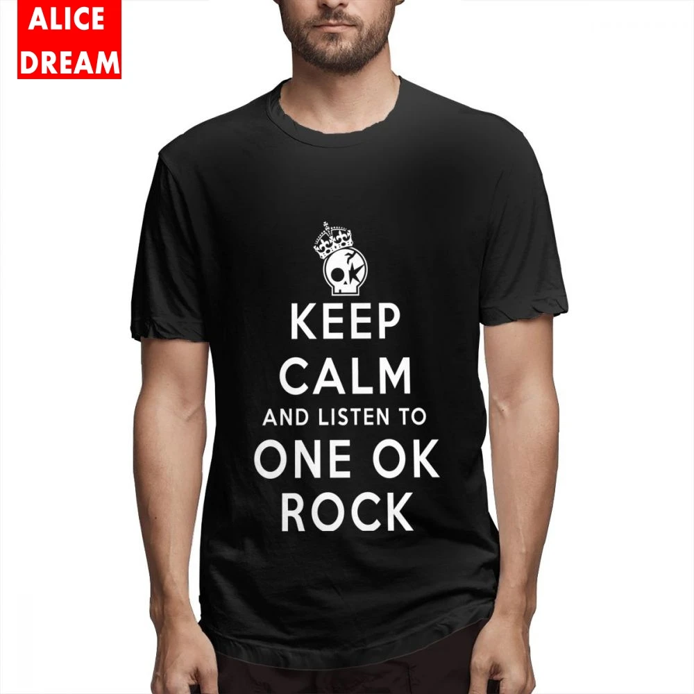 Мужская Футболка Keep Calm One Ok Rock tee shirt Винтажная футболка из органического хлопка больших размеров Homme t-shirt Hip hop Birthday подарочные футболки