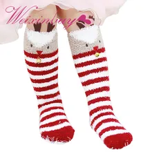 

Baby Knee-High Socks Winter Warm Christmas Stereo Socks Kids Soft Cotton Cute Santa Claus Deer Socks Xmas Christmas Socks X2