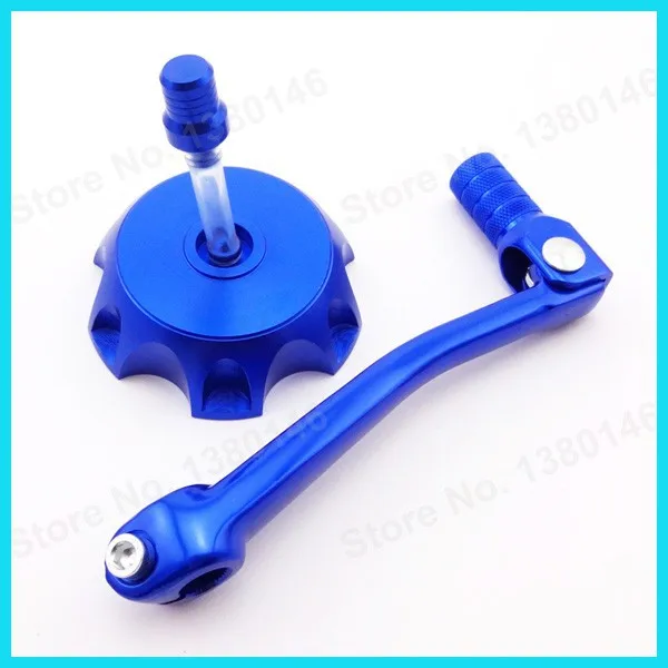 Синий газа топливного бака Кепки покрывающая телефон по всей поверхности+ Шестерни переключения передач рычаг переключения передач для 50cc 110cc 150cc SSR CRF50 китайский для Dirt Pit Bike мотоцикл