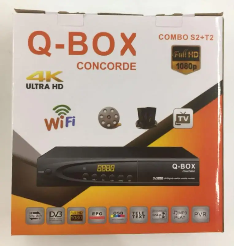 

Q-BOX CONCORDE Combo S2+T2 MPEG4 DVB receiver with flash memory 1G+8G