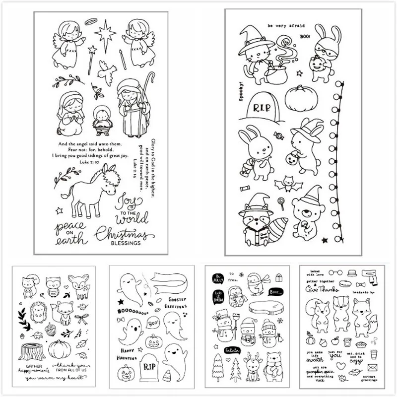 

ZFPARTY Fall Transparent Clear Silicone Stamp/Seal for DIY scrapbooking/photo album Decorative card making