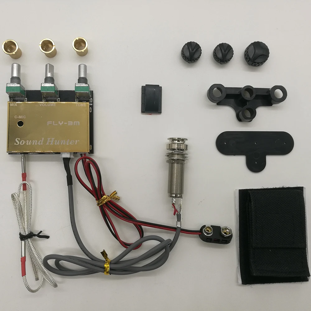 

Guitar Pickup Acoustic Guitar Active Piezo Pick Up EQ Equalizer Preamp With Mic Volume Tone Control Guitar Accessories