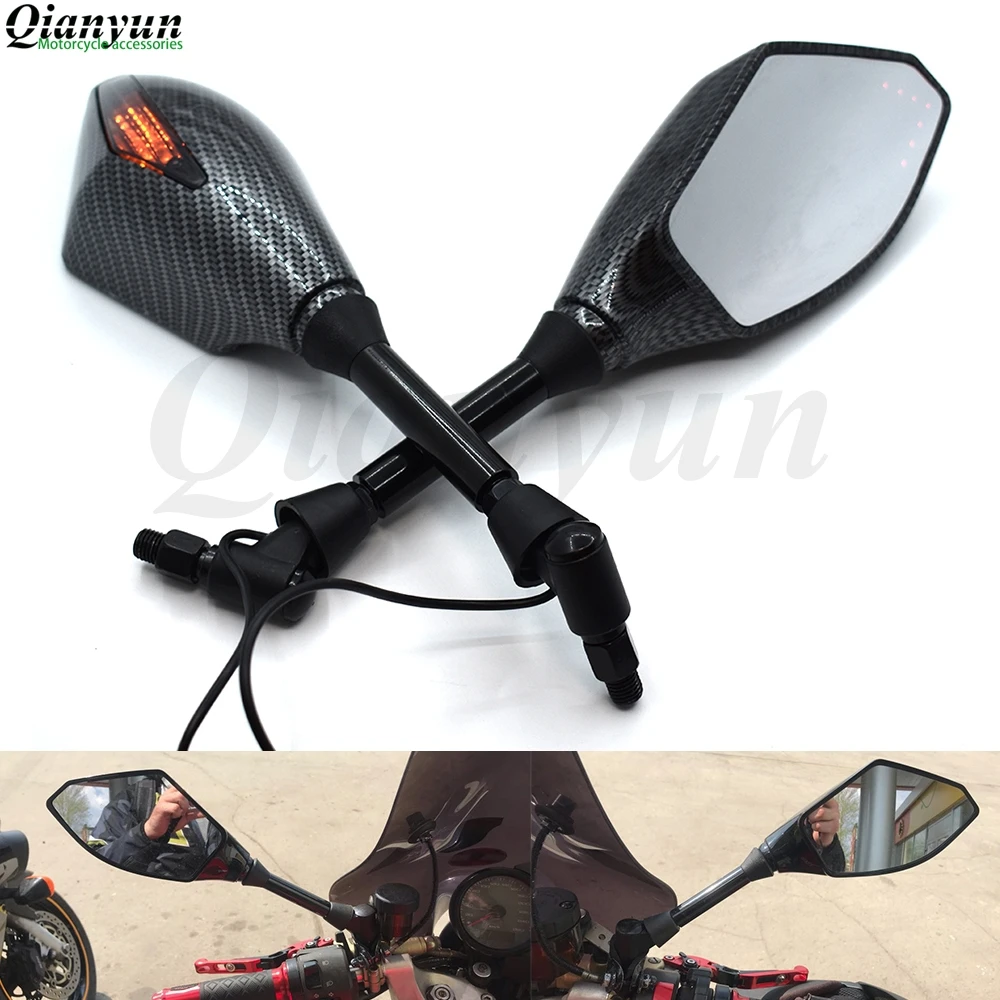 

Universal motorcycle LED turn signal rear view mirror turn signal indicator for Kawasaki ZX-6 ZZR600 ZXR400 Z750S ER-5 ER6N ER6F
